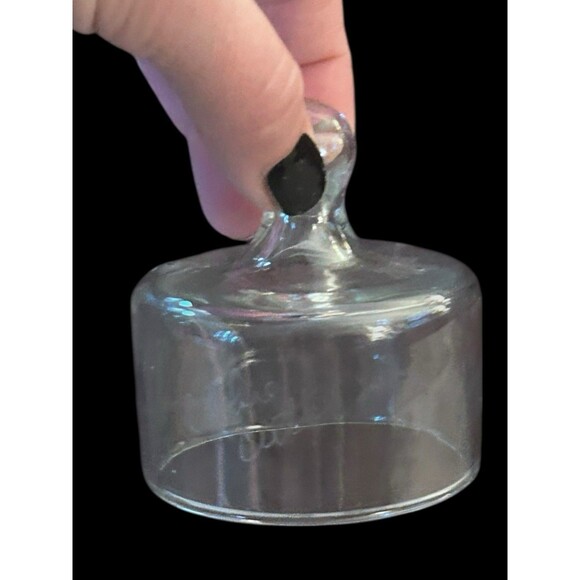 Vintage Glass Etched “Cookie Cutter” Biscuit Cutter Round Unique One Of A Kind - Picture 1 of 5